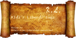 Klár Liberátusz névjegykártya